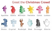Vacu Vin Glass Markeres Christmas Crowd, Set of 12 Vacu Vin Glass Markeres Christmas Crowd, Set of 12