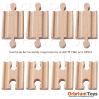 Orbrium Toys Male-Male Female-Female Wooden Train Track Adapters Fits Thomas Brio Chuggington, Set of 8