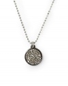 Michael Kors Silver Pavé Disc Necklace, 16 L