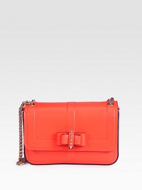 A feminine bag in luxurious leather accented with contrasting sides and a sweet bow.Chain shoulder strap, 12 dropPush-lock flap closureOne inside zip pocketOne inside open pocketSignature red lining10W X 7H X 2½DImported A feminine bag in luxurious leather accented with contrasting sides and a sweet bow.Chain shoulder strap, 12 dropPush-lock flap closureOne inside zip pocketOne inside open pocketSignature red lining10W X 7H X 2½DImported