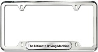 BMW Ultimate Driving Machine License Plate Frame, Made from high-polished stainless steel (looks like chrome, with the durability of stainless steel). BMW Ultimate Driving Machine License Plate Frame, Made from high-polished stainless steel (looks like chrome, with the durability of stainless steel).