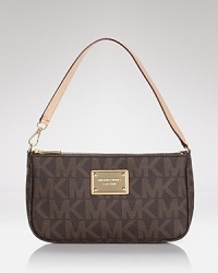 This MICHAEL Michael Kors mini bag makes a major statement while it carries all of your small scale essentials. This MICHAEL Michael Kors mini bag makes a major statement while it carries all of your small scale essentials.