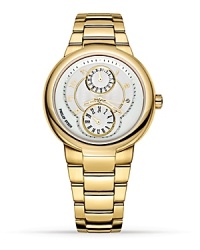 Philip Stein® active watch with stainless steel integrated bracelet strap and a butterfly buckle closure. White date and second subdials. Features single movement, Arabic numbers and a polished crown. Philip Stein® active watch with stainless steel integrated bracelet strap and a butterfly buckle closure. White date and second subdials. Features single movement, Arabic numbers and a polished crown.