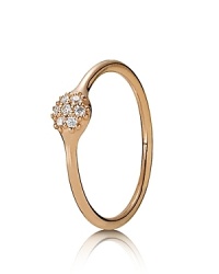 Make an elegant statement with PANDORA's diamond pavé ring in 18K rose gold. Make an elegant statement with PANDORA's diamond pavé ring in 18K rose gold.
