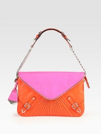 EXCLUSIVELY AT SAKS. A removable strap adds versatility to this compact design of colorblocked leather in sizzling hues. Removable chain strap, 12½ dropMagnetic snap and top zip closureOne inside open pocketTwill lining10½W X 7½H X 2DImported EXCLUSIVELY AT SAKS. A removable strap adds versatility to this compact design of colorblocked leather in sizzling hues. Removable chain strap, 12½ dropMagnetic snap and top zip closureOne inside open pocketTwill lining10½W X 7½H X 2DImported
