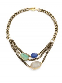 THE LOOKDruzy, quartz and chrysoprase detailsMultiple antique-inspired chains14k goldplated & 14k antique-goldplated settingToggle closureTHE MEASUREMENTLength, about 19.5ORIGINMade in USA THE LOOKDruzy, quartz and chrysoprase detailsMultiple antique-inspired chains14k goldplated & 14k antique-goldplated settingToggle closureTHE MEASUREMENTLength, about 19.5ORIGINMade in USA