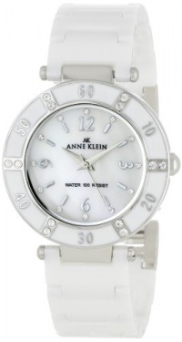 Anne Klein Women's 109417WTWT Swarovski Crystal Accented Silver-Tone White Ceramic Watch Anne Klein Women's 109417WTWT Swarovski Crystal Accented Silver-Tone White Ceramic Watch