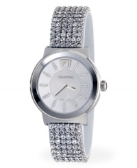 You have every reason to shine. Glittering Piazza watch by Swarovski crafted of clear crystal mesh bracelet and round stainless steel case. Silver tone dial features four hand-set crystals at each marker, logo at twelve o'clock and two silver tone hands. Swiss quartz movement. Water resistant to 30 meters. Two-year limited warranty. You have every reason to shine. Glittering Piazza watch by Swarovski crafted of clear crystal mesh bracelet and round stainless steel case. Silver tone dial features four hand-set crystals at each marker, logo at twelve o'clock and two silver tone hands. Swiss quartz movement. Water resistant to 30 meters. Two-year limited warranty.