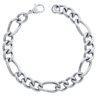 Men's Stainless Steel Figaro Bracelet, 9 Men's Stainless Steel Figaro Bracelet, 9
