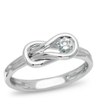 Love Knot, 14K White Gold Diamond Knot Ring, 1/3 ctw. Love Knot, 14K White Gold Diamond Knot Ring, 1/3 ctw.