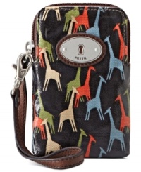 Fancy something wild? Pick up this petite, animal print purse from Fossil that will carry your cards, cash and coins in style. Adorned with a fun, care-free pattern, signature hardware and detachable wristlet strap, it's all you need when dashing out the door. Fancy something wild? Pick up this petite, animal print purse from Fossil that will carry your cards, cash and coins in style. Adorned with a fun, care-free pattern, signature hardware and detachable wristlet strap, it's all you need when dashing out the door.