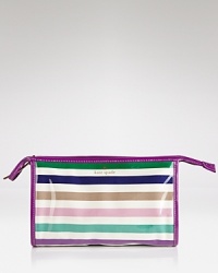 kate spade new york brightens up your beauty regimen with this cotton twill cosmetics bag. Ideally sized to stow-and-go, with a conveniently designed top-zip closure, it's an on-point case. kate spade new york brightens up your beauty regimen with this cotton twill cosmetics bag. Ideally sized to stow-and-go, with a conveniently designed top-zip closure, it's an on-point case.