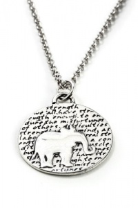 Kevin N Anna Studio California Sterling Silver LARGE Pendant Necklace with Round Etched ELEPHANT Pendant Celebrates STRENGTH Kevin N Anna Studio California Sterling Silver LARGE Pendant Necklace with Round Etched ELEPHANT Pendant Celebrates STRENGTH