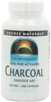 Source Naturals 100% Pure Activated Charcoal 260mg, 200 Capsules (Pack of 2) Source Naturals 100% Pure Activated Charcoal 260mg, 200 Capsules (Pack of 2)