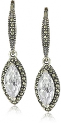 Judith Jack Sterling Silver, Marcasite and Cubic Zirconia Drop Earrings Judith Jack Sterling Silver, Marcasite and Cubic Zirconia Drop Earrings