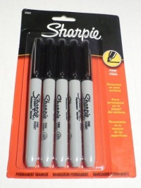 Sharpie Permanent Marker, Fine Point, Black, Pack of 5 Sharpie Permanent Marker, Fine Point, Black, Pack of 5