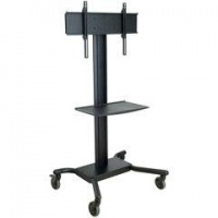 Peerless Universal Rolling Cart for 32 - 65 inches Flat Panel Screens Weighing Up to 150 lb (includes Metal Shelf, Black)