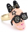 Betsey Johnson Film Noir Pink Skull Stretch Ring