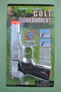 Toy Semi Automatic Cap Gun **Silver Plated Colt Style** Toy Semi Automatic Cap Gun **Silver Plated Colt Style**