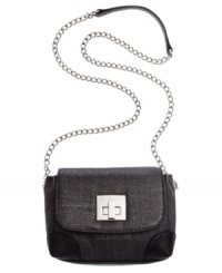 Whether you're dressing up for dinner or looking laid-back for lunch, this versatile BCBGeneration crossbody is the perfect companion. Shiny nickel hardware complements the graceful, chain-link shoulder strap for an easy-going elegance. Whether you're dressing up for dinner or looking laid-back for lunch, this versatile BCBGeneration crossbody is the perfect companion. Shiny nickel hardware complements the graceful, chain-link shoulder strap for an easy-going elegance.