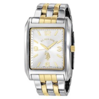 U.S. Polo Assn. Classic Men's USC80019 Two-Tone Rectangular Silver Dial Bracelet Watch U.S. Polo Assn. Classic Men's USC80019 Two-Tone Rectangular Silver Dial Bracelet Watch