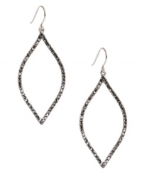 Moroccan mystique. This pair of oblong-shaped drop earrings from Lucky Brand takes inspiration from the African nation in a bold direction. Crafted from silver-tone mixed metal with glass pave accents. Approximate drop: 1-7/8 inches. Moroccan mystique. This pair of oblong-shaped drop earrings from Lucky Brand takes inspiration from the African nation in a bold direction. Crafted from silver-tone mixed metal with glass pave accents. Approximate drop: 1-7/8 inches.