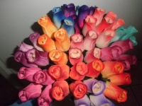 Forever Roses - Small Bud Wooden Roses Bouquet - Dozen