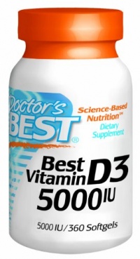 Doctor's Best Vitamin D3 5000iu Soft-gels, 360-Count Doctor's Best Vitamin D3 5000iu Soft-gels, 360-Count