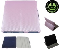 Protective Case and 4-In-1 Stand with Carbon Fiber print for Apple iPad-1 - Pink Protective Case and 4-In-1 Stand with Carbon Fiber print for Apple iPad-1 - Pink