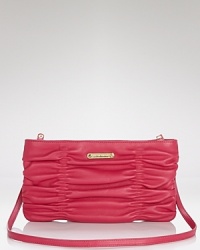 Rich ruched leather is glazed and washed for a soft, luxe texture. Gold-toned hardware and a removable crossbody strap set the scene for a party-perfect look. Rich ruched leather is glazed and washed for a soft, luxe texture. Gold-toned hardware and a removable crossbody strap set the scene for a party-perfect look.