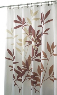 InterDesign Leaves Shower Curtain, Brown