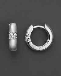Diamond and 14K White Gold Hoop Earrings, .50 ct. t.w. Diamond and 14K White Gold Hoop Earrings, .50 ct. t.w.