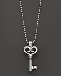 This key is designed with Caviar™ beading, fluted accents and logo/crest; on a silver ball chain. Designed by Lagos. This key is designed with Caviar™ beading, fluted accents and logo/crest; on a silver ball chain. Designed by Lagos.
