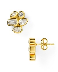 Melinda Maria's jewel-encrusted gold studs are a cluster to covet. Wear these faceted earrings as a fuss-free focal point for day-to-date night looks. Melinda Maria's jewel-encrusted gold studs are a cluster to covet. Wear these faceted earrings as a fuss-free focal point for day-to-date night looks.