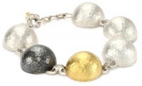 GURHAN Dome Silver, Dark Silver, and Gold Half Dome Bracelet GURHAN Dome Silver, Dark Silver, and Gold Half Dome Bracelet