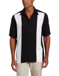 Cubavera Men's Short Sleeve Herringbone Texture Tri-Color Panel Shirt Cubavera Men's Short Sleeve Herringbone Texture Tri-Color Panel Shirt