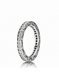 Sparkly and stackable, PANDORA's cubic zirconia eternity ring lights up your collection. Sparkly and stackable, PANDORA's cubic zirconia eternity ring lights up your collection.