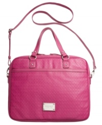 Take along all of your tech toys with ease. Fashionable, functional and embossed with the iconic 9 logo, this laptop case from 9 West makes your commute a breeze. Sturdy handles and convenient crossbody offer instant versatility, while the carefully lined interior keeps your compute safe and secure. Take along all of your tech toys with ease. Fashionable, functional and embossed with the iconic 9 logo, this laptop case from 9 West makes your commute a breeze. Sturdy handles and convenient crossbody offer instant versatility, while the carefully lined interior keeps your compute safe and secure.