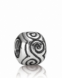 A bold swirl pattern adds fun flair to this sterling silver PANDORA charm. A bold swirl pattern adds fun flair to this sterling silver PANDORA charm.