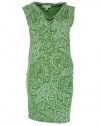 Michael Kors Draped Neck Print Dress Vine XL