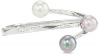 Majorica 3/12mm Multi-Pearls and Cubic Zirconia Bangle Bracelet Majorica 3/12mm Multi-Pearls and Cubic Zirconia Bangle Bracelet