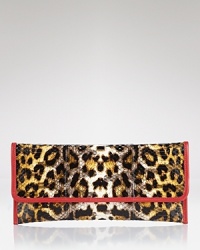 Fete your penchant for prints with this leopard clutch from Carlos Falchi. In snake leather with contrast trims, this bag hints at your inner wild child. Fete your penchant for prints with this leopard clutch from Carlos Falchi. In snake leather with contrast trims, this bag hints at your inner wild child.
