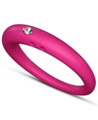 Stackable style with a hint of sparkle! DUEPUNTI's unique ring is crafted from fuchsia-hued silicone with a round-cut diamond accent. Set in silver. Ring Size Small (4-6), Medium (6-1/2-8) and Large (8-1/2-10) Stackable style with a hint of sparkle! DUEPUNTI's unique ring is crafted from fuchsia-hued silicone with a round-cut diamond accent. Set in silver. Ring Size Small (4-6), Medium (6-1/2-8) and Large (8-1/2-10)