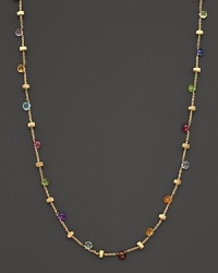 From the Paradise collection, a gold necklace with semi precious stones, designed by Marco Bicego. From the Paradise collection, a gold necklace with semi precious stones, designed by Marco Bicego.