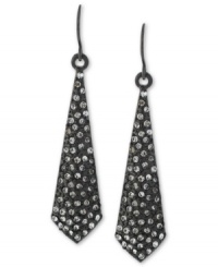 Moody accents captivate on these linear drop earrings form BCBGeneration. Crafted in hematite tone mixed metal. Approximate drop: 1-1/2 inches. Moody accents captivate on these linear drop earrings form BCBGeneration. Crafted in hematite tone mixed metal. Approximate drop: 1-1/2 inches.