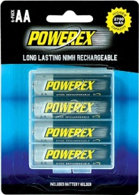 Powerex AA 2700mAh NiMH Rechargeable Batteries with holder- 4 Batteries Per Pack Powerex AA 2700mAh NiMH Rechargeable Batteries with holder- 4 Batteries Per Pack