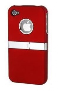MetaiCase Deluxe Red AT&T Verizon Iphone 4 4S 4G Case Cover with Kickstand MetaiCase Deluxe Red AT&T Verizon Iphone 4 4S 4G Case Cover with Kickstand