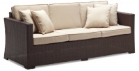 Strathwood Griffen All-Weather Wicker 3-Seater Sofa, Dark Brown Strathwood Griffen All-Weather Wicker 3-Seater Sofa, Dark Brown