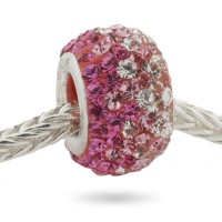 Ryssa925 SilverEdge Preciosa Crystal Charm (Pandora compatible) - Pink Sapphire & White Diamond Crystals Ryssa925 SilverEdge Preciosa Crystal Charm (Pandora compatible) - Pink Sapphire & White Diamond Crystals