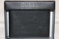GUESS BY MARCIANO MENS BIFOLD PASSCASE WALLET BLACK GENUINE LEATHER GUESS BY MARCIANO MENS BIFOLD PASSCASE WALLET BLACK GENUINE LEATHER